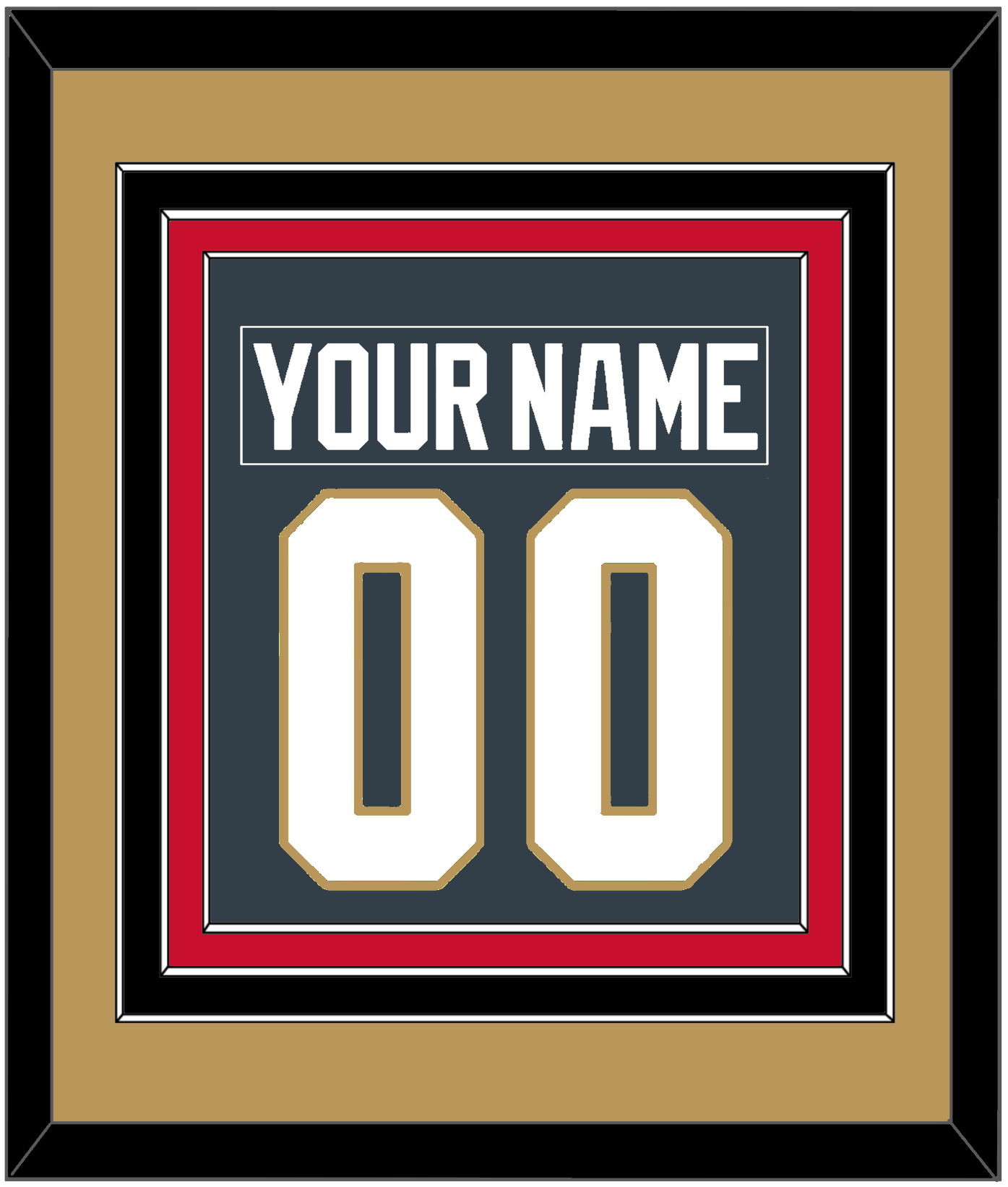 Vegas Nameplate & Number (Back) Combined - Home Steel Gray - Premier Tier 6