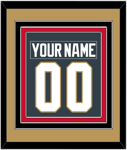 Vegas Nameplate & Number (Back) Combined - Home Steel Gray - Premier Tier 6