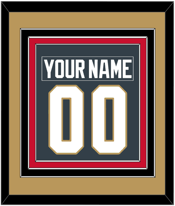 Vegas Nameplate & Number (Back) Combined - Home Steel Gray - Triple Mat 6