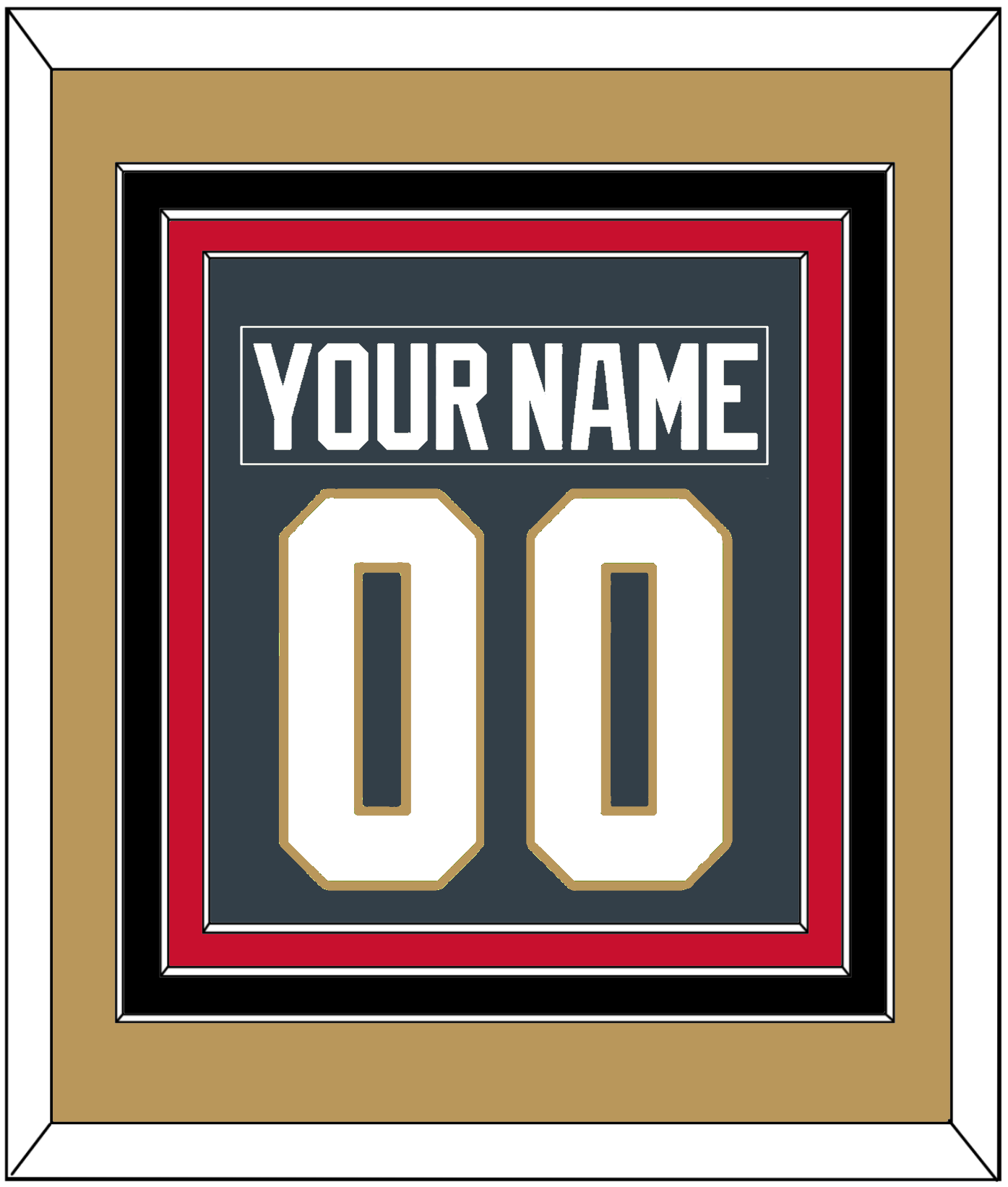 Vegas Nameplate & Number (Back) Combined - Home Steel Gray - Premier Tier 6
