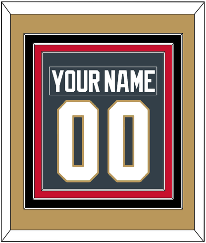 Vegas Nameplate & Number (Back) Combined - Home Steel Gray - Premier Tier 6