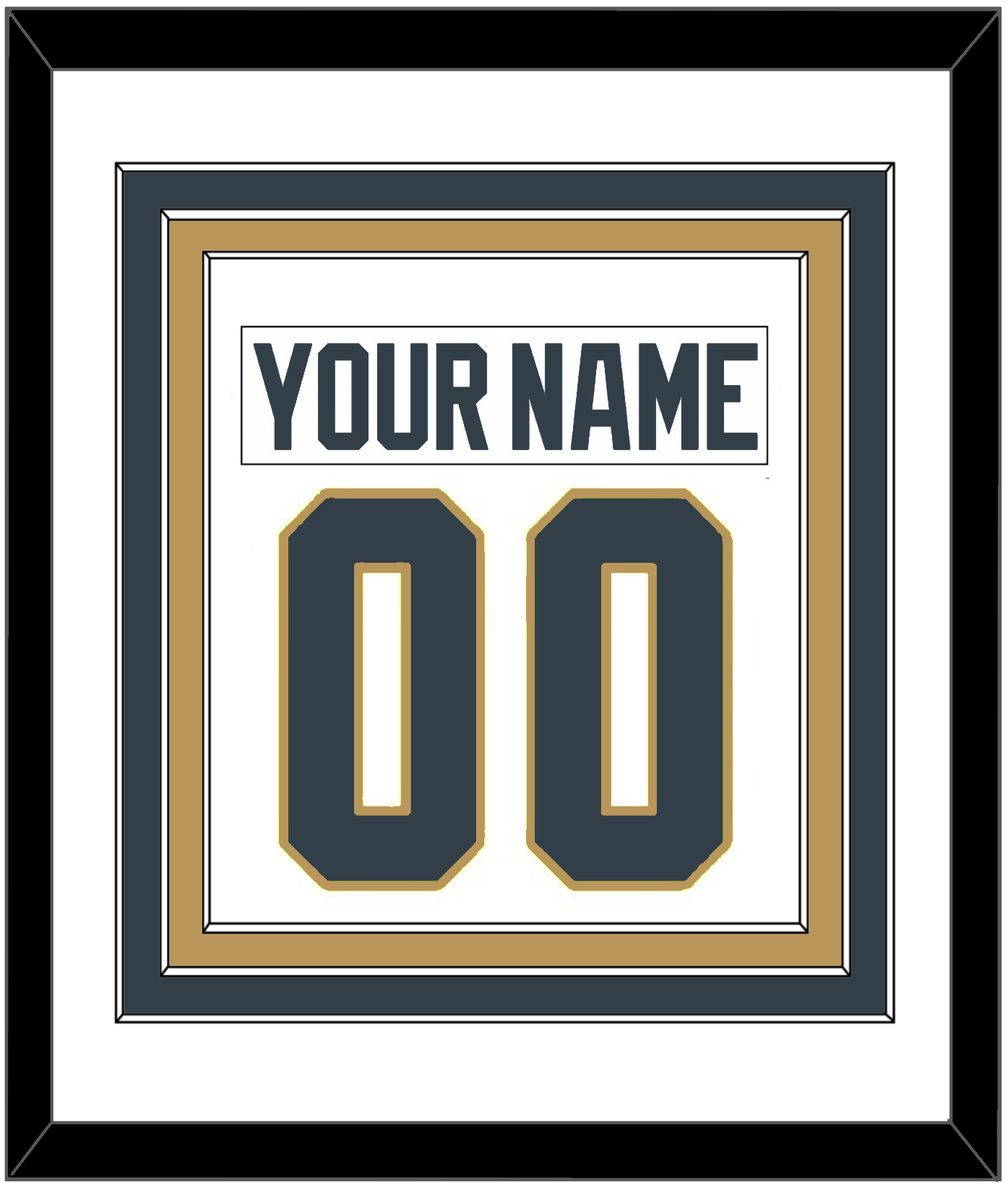 Vegas Nameplate & Number (Back) Combined - Road White - Premier Tier 1