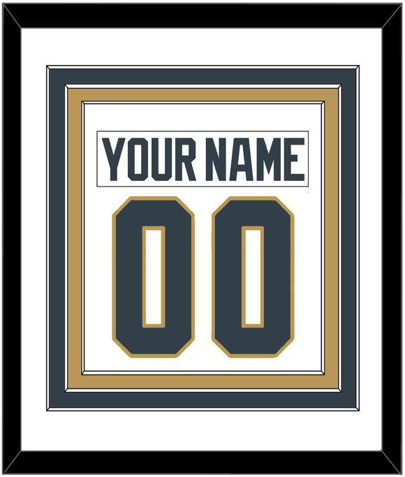 Vegas Nameplate & Number (Back) Combined - Road White - Triple Mat 1