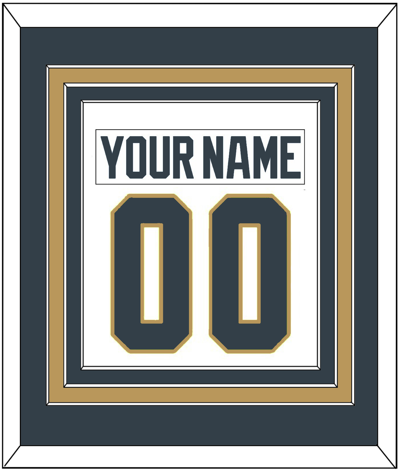 Vegas Nameplate & Number (Back) Combined - Road White - Premier Tier 2