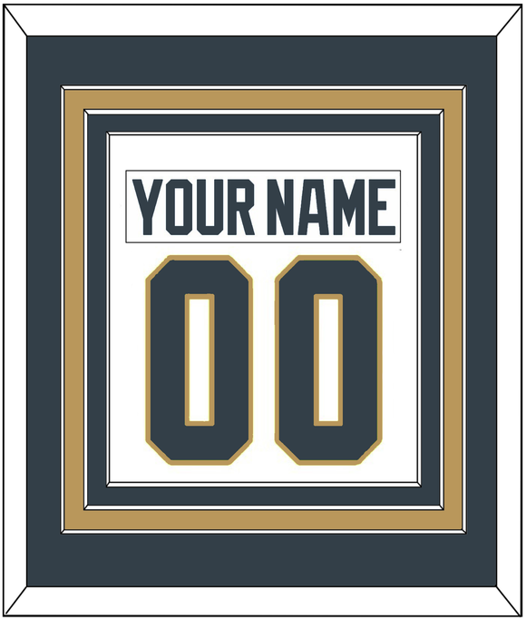 Vegas Nameplate & Number (Back) Combined - Road White - Triple Mat 2