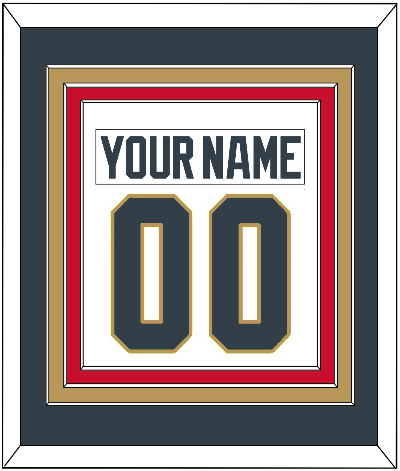 Vegas Nameplate & Number (Back) Combined - Road White - Premier Tier 3