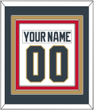 Vegas Nameplate & Number (Back) Combined - Road White - Triple Mat 3