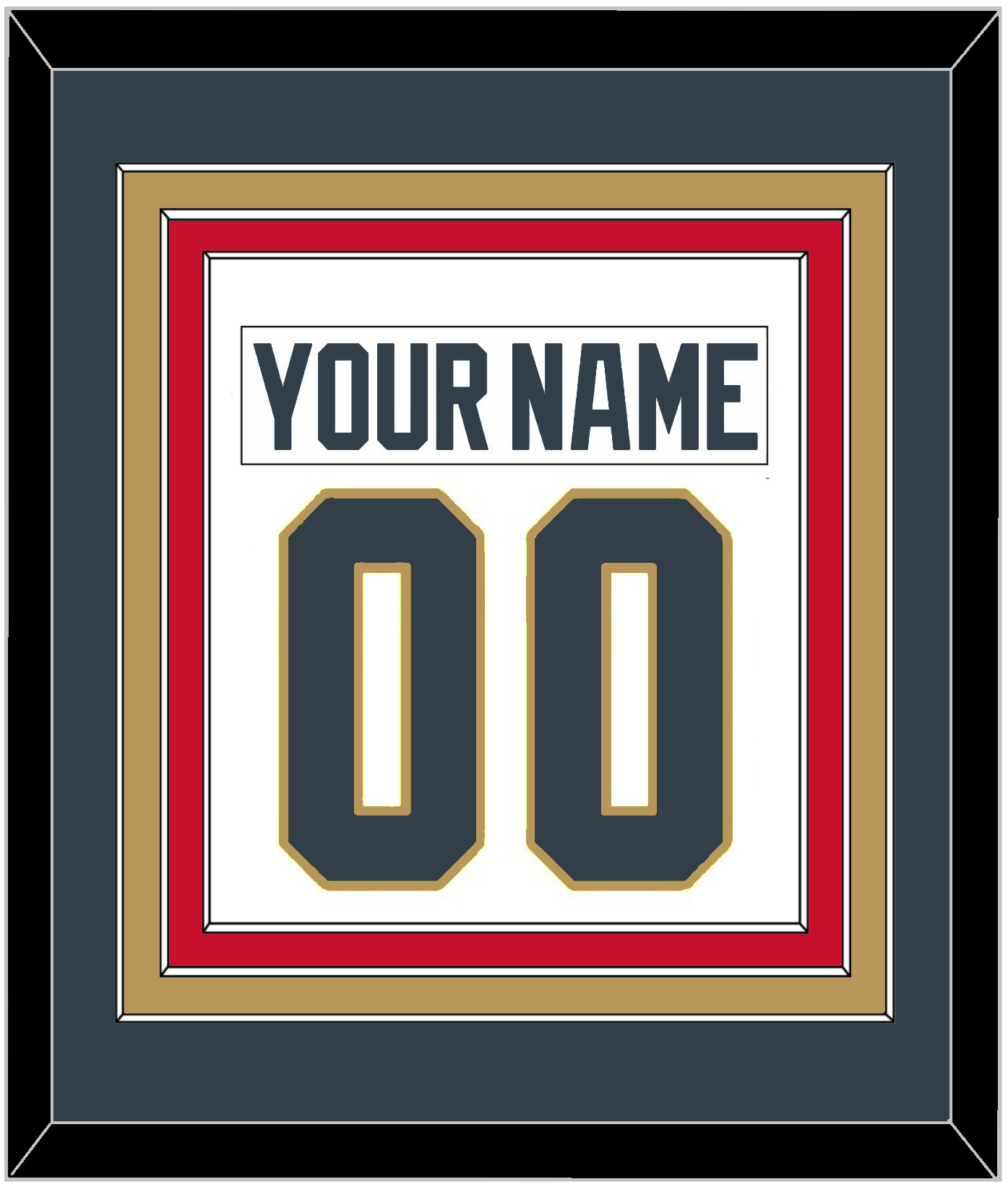 Vegas Nameplate & Number (Back) Combined - Road White - Premier Tier 3