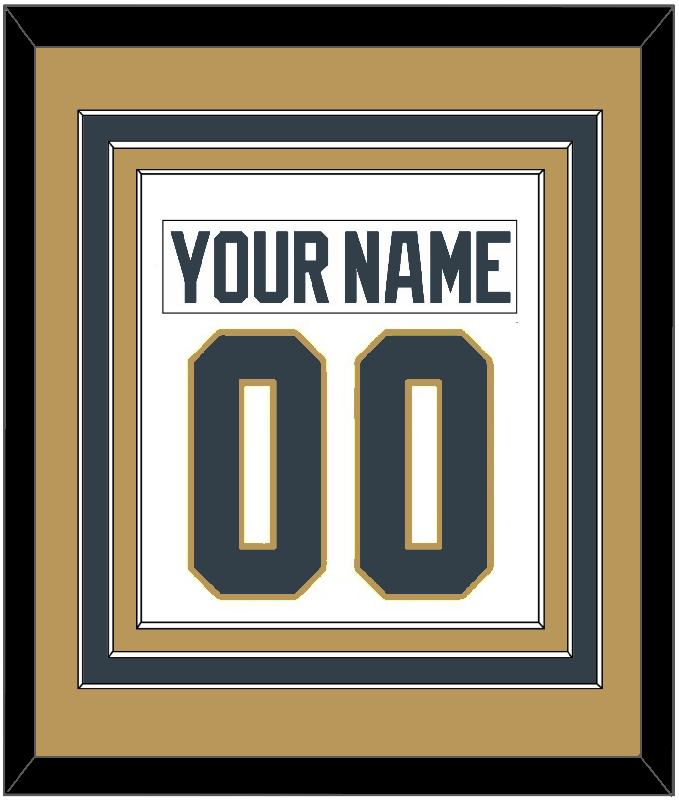 Vegas Nameplate & Number (Back) Combined - Road White - Premier Tier 4