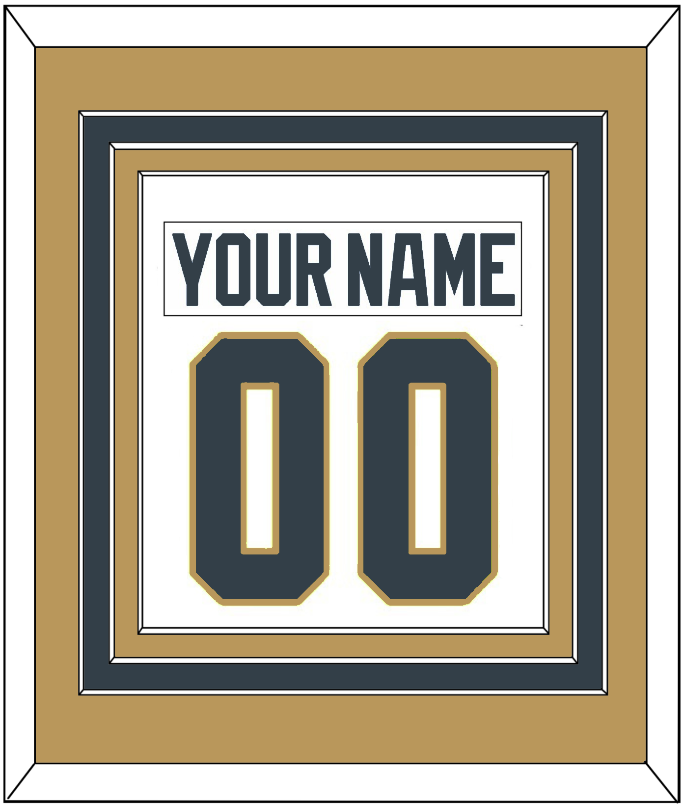 Vegas Nameplate & Number (Back) Combined - Road White - Premier Tier 4