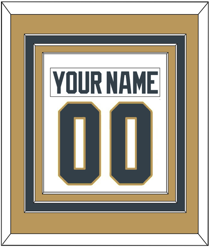 Vegas Nameplate & Number (Back) Combined - Road White - Premier Tier 4