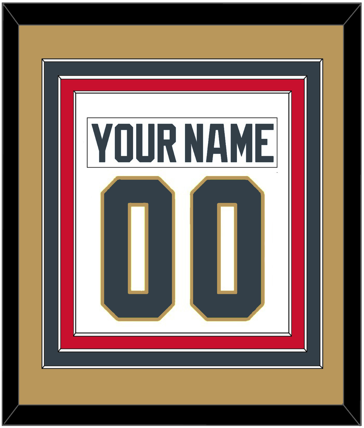 Vegas Nameplate & Number (Back) Combined - Road White - Premier Tier 5