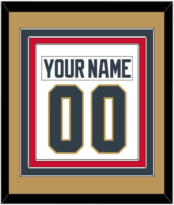 Vegas Nameplate & Number (Back) Combined - Road White - Triple Mat 5
