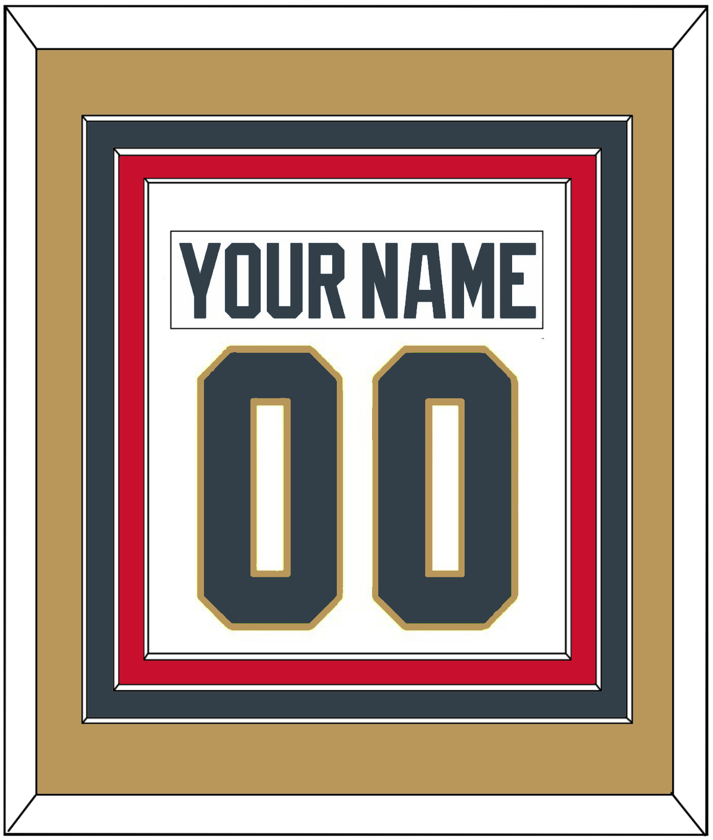 Vegas Nameplate & Number (Back) Combined - Road White - Premier Tier 5