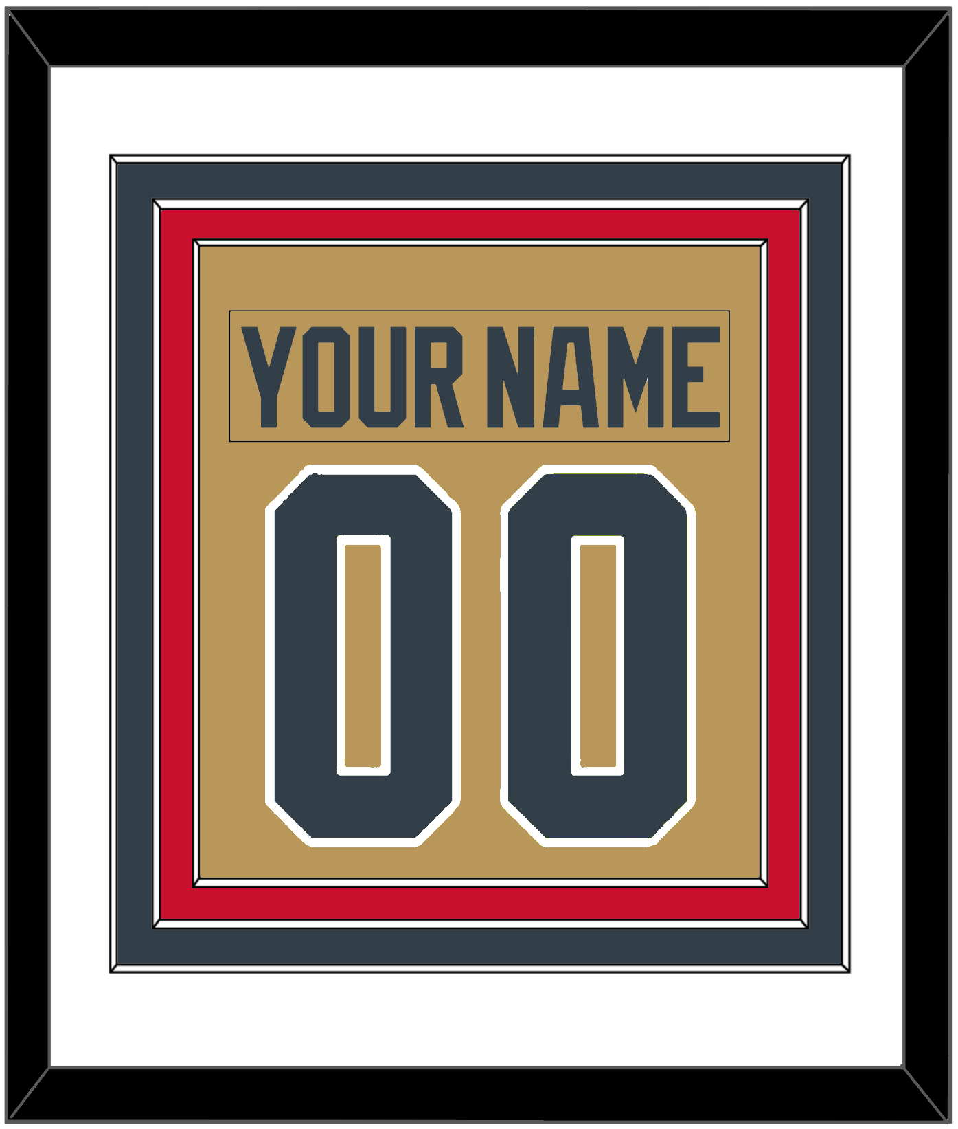 Vegas Nameplate & Number (Back) Combined - Alternate Gold - Premier Tier 2