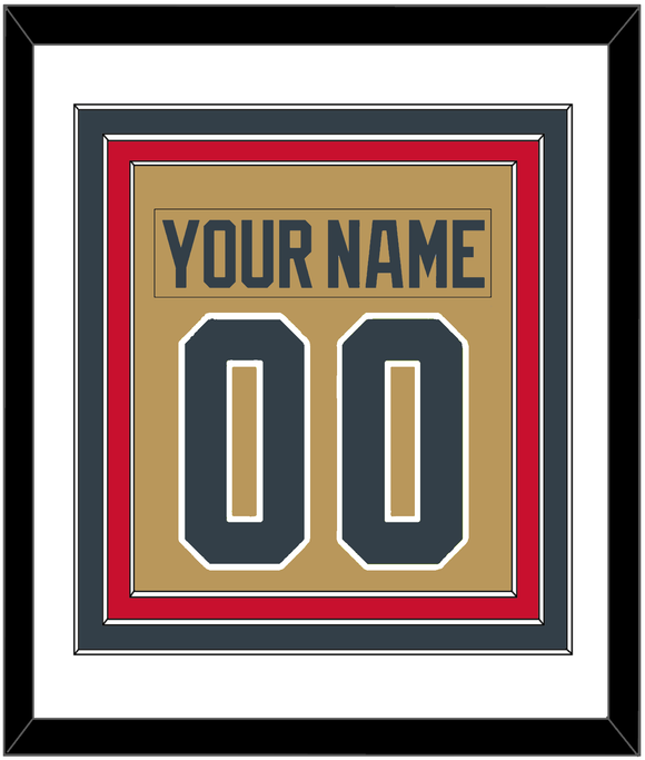 Vegas Nameplate & Number (Back) Combined - Alternate Gold - Triple Mat 2