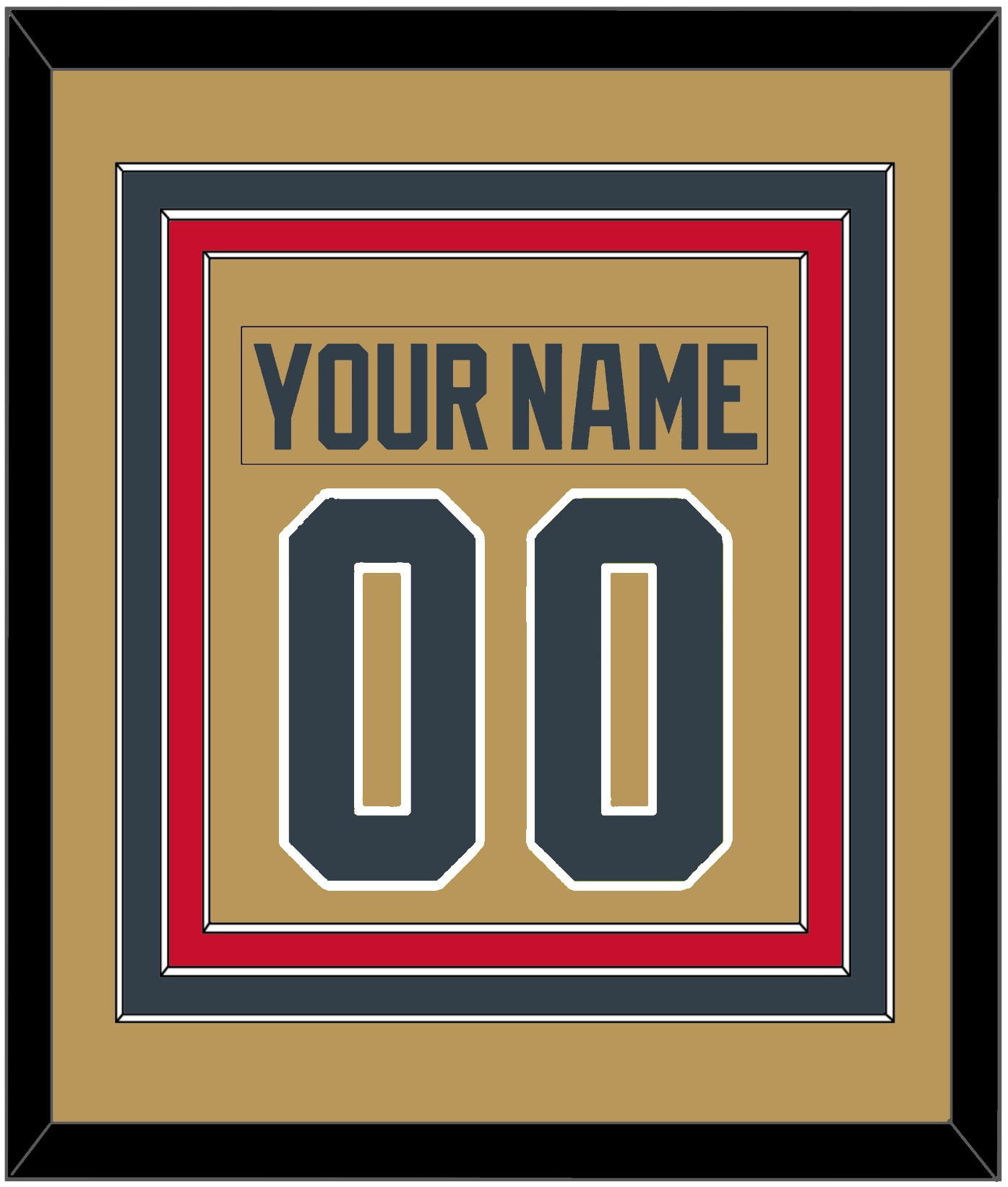 Vegas Nameplate & Number (Back) Combined - Alternate Gold - Premier Tier 3