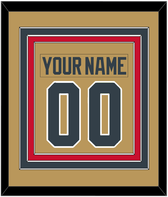 Vegas Nameplate & Number (Back) Combined - Alternate Gold - Triple Mat 3