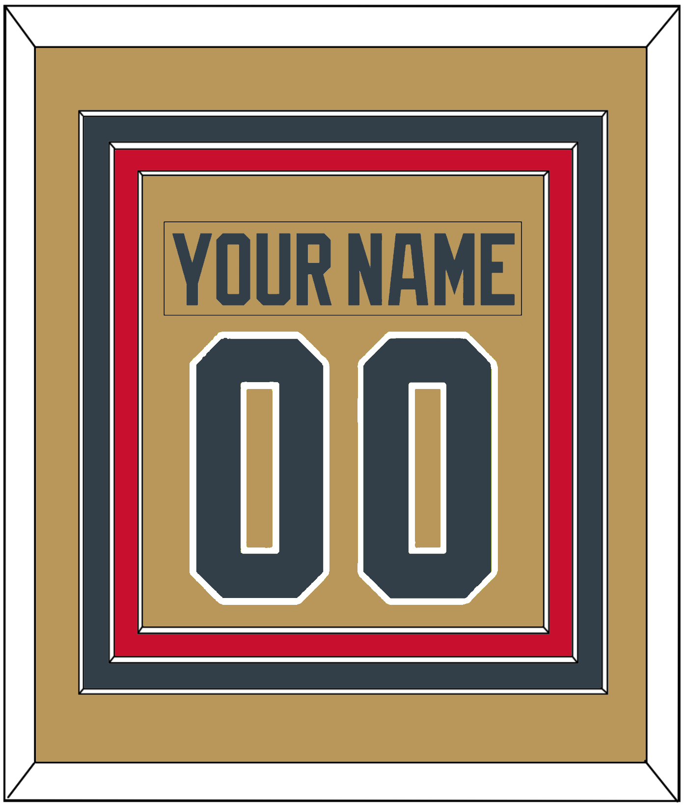 Vegas Nameplate & Number (Back) Combined - Alternate Gold - Premier Tier 3