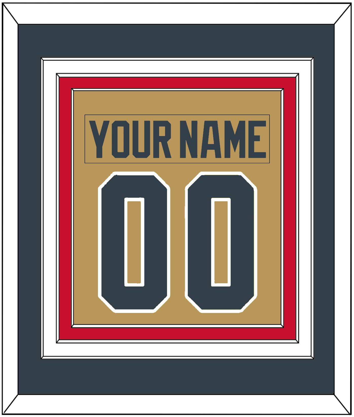 Vegas Nameplate & Number (Back) Combined - Alternate Gold - Premier Tier 4