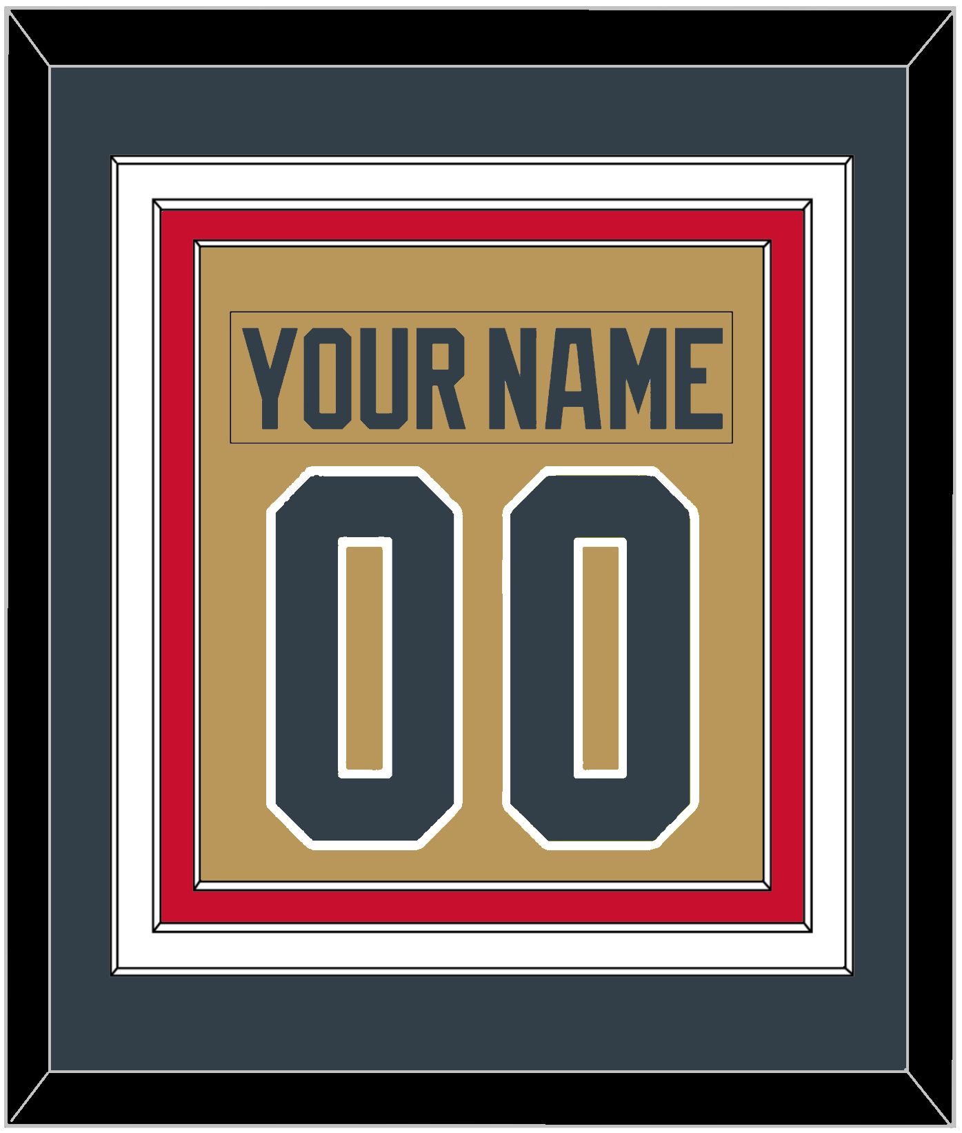 Vegas Nameplate & Number (Back) Combined - Alternate Gold - Premier Tier 4