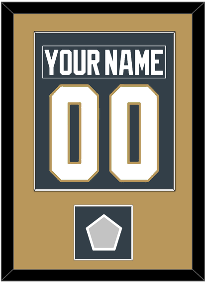Vegas Nameplate & Number (Back) Combined, With 2023 Stanley Cup Champions Patch - Home Steel Gray - Essential Tier 2