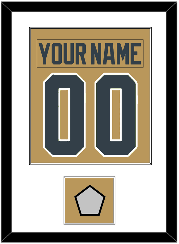 Vegas Nameplate & Number (Back) Combined, With 2023 Stanley Cup Champions Patch - Alternate Gold - Single Mat 1