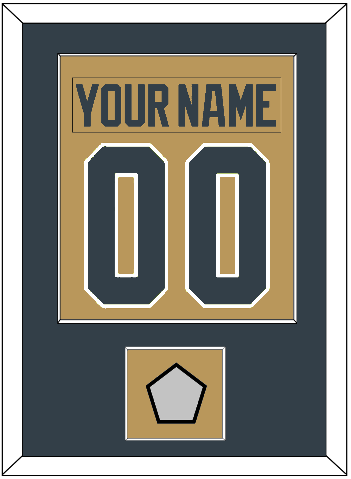 Vegas Nameplate & Number (Back) Combined, With 2023 Stanley Cup Champions Patch - Alternate Gold - Essential Tier 2