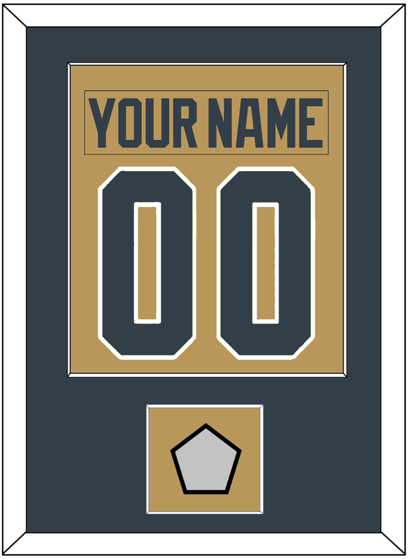 Vegas Nameplate & Number (Back) Combined, With 2023 Stanley Cup Champions Patch - Alternate Gold - Single Mat 2