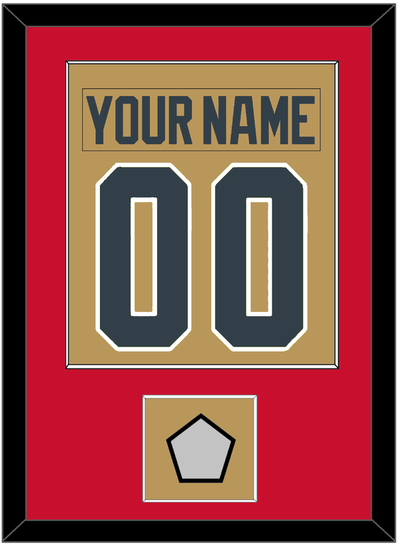 Vegas Nameplate & Number (Back) Combined, With 2023 Stanley Cup Champions Patch - Alternate Gold - Single Mat 3
