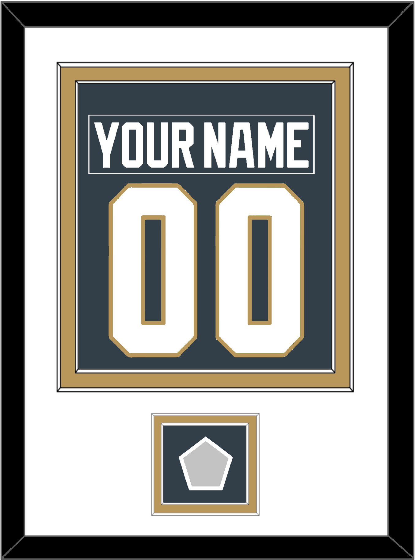 Vegas Nameplate & Number (Back) Combined, With 2023 Stanley Cup Champions Patch - Home Steel Gray - Signature Tier 1