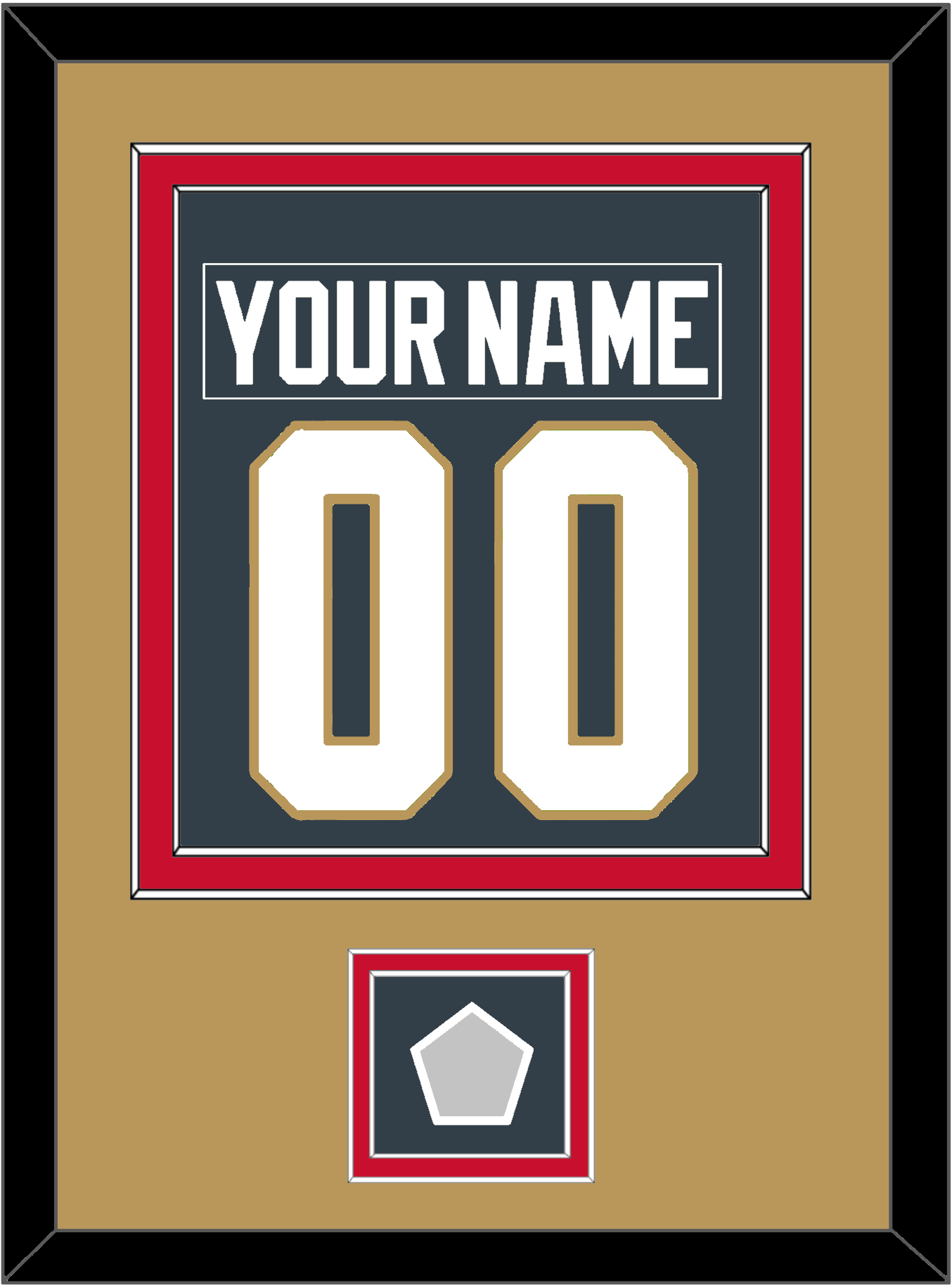 Vegas Nameplate & Number (Back) Combined, With 2023 Stanley Cup Finals Patch - Home Steel Gray - Signature Tier 2