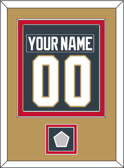 Vegas Nameplate & Number (Back) Combined, With 2023 Stanley Cup Champions Patch - Home Steel Gray - Signature Tier 2