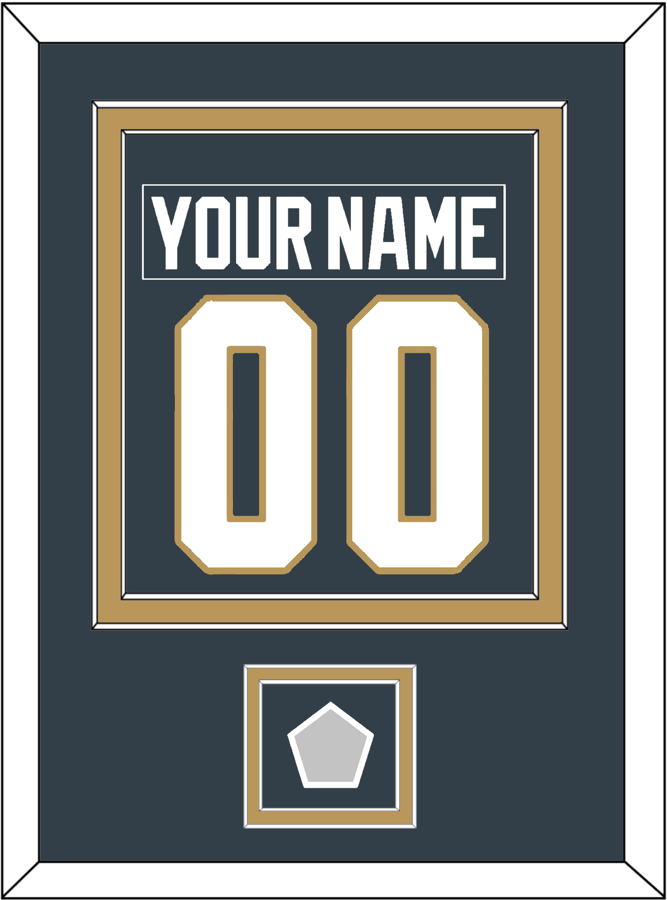 Vegas Nameplate & Number (Back) Combined, With 2023 Stanley Cup Champions Patch - Home Steel Gray - Signature Tier 3