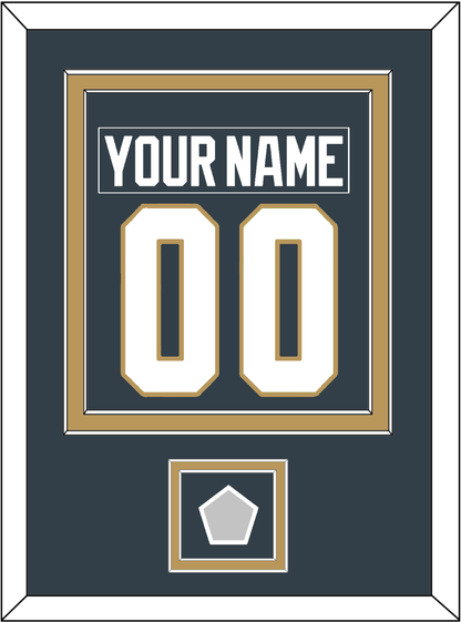Vegas Nameplate & Number (Back) Combined, With 2023 Stanley Cup Finals Patch - Home Steel Gray - Signature Tier 3