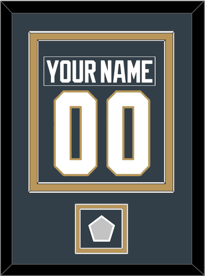 Vegas Nameplate & Number (Back) Combined, With 2023 Stanley Cup Champions Patch - Home Steel Gray - Signature Tier 3