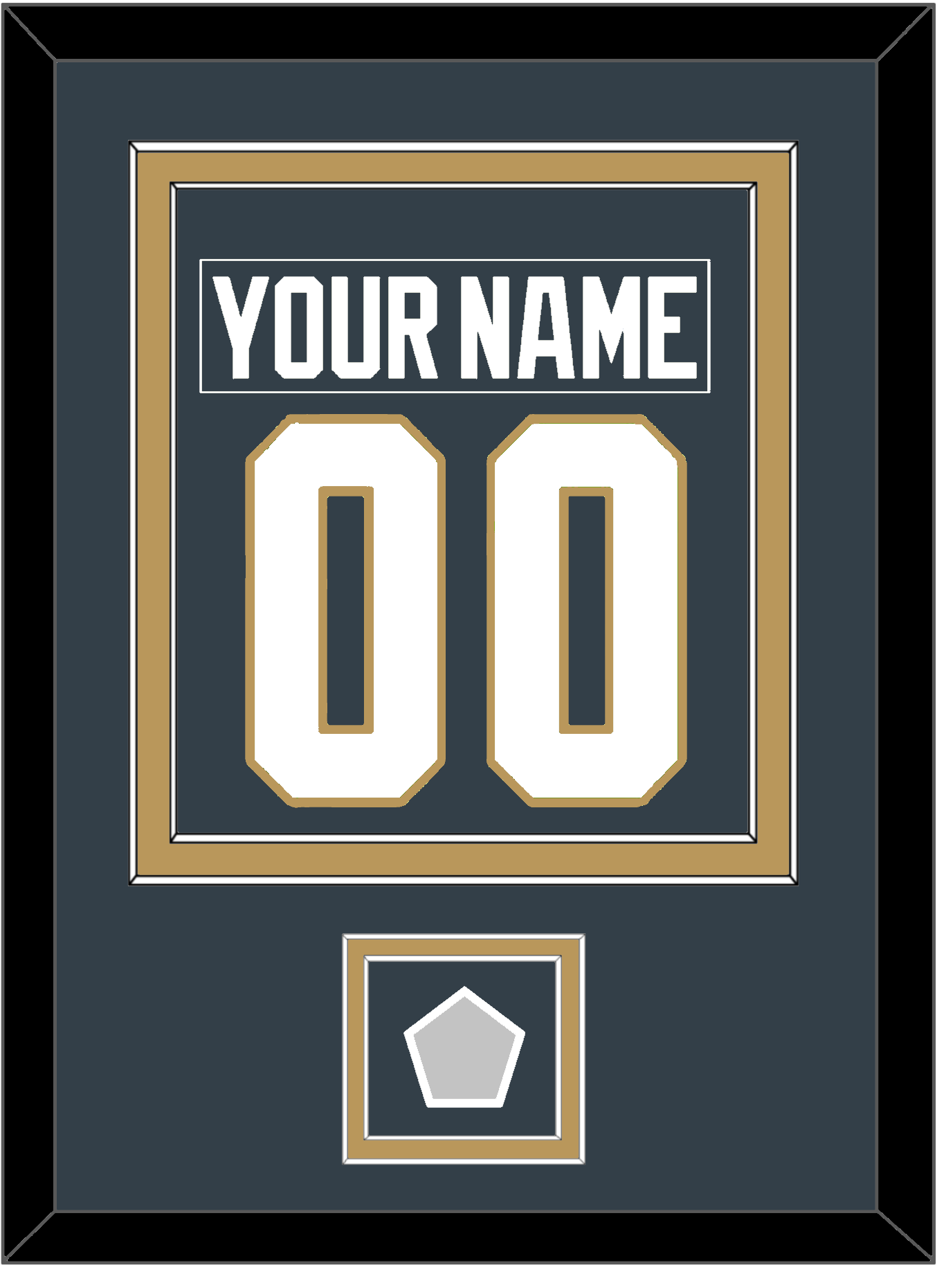 Vegas Nameplate & Number (Back) Combined, With 2023 Stanley Cup Finals Patch - Home Steel Gray - Signature Tier 3