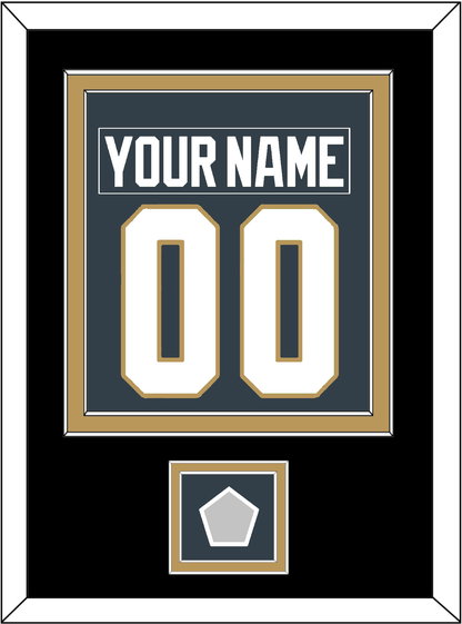 Vegas Nameplate & Number (Back) Combined, With 2023 Stanley Cup Champions Patch - Home Steel Gray - Signature Tier 4