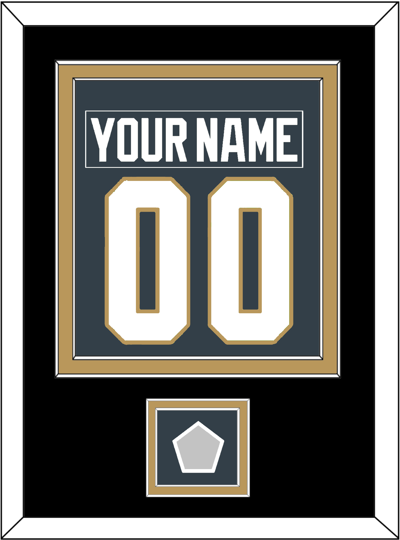 Vegas Nameplate & Number (Back) Combined, With 2023 Stanley Cup Finals Patch - Home Steel Gray - Signature Tier 4