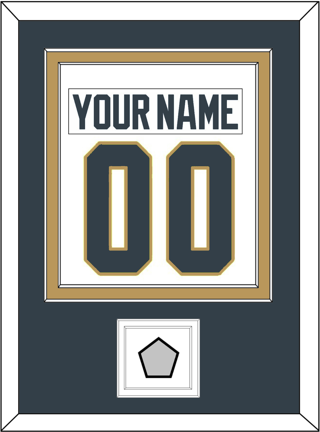 Vegas Nameplate & Number (Back) Combined, With 2023 Stanley Cup Champions Patch - Road White - Signature Tier 3