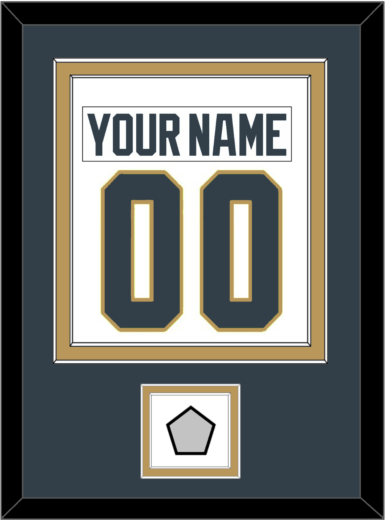 Vegas Nameplate & Number (Back) Combined, With 2023 Stanley Cup Champions Patch - Road White - Signature Tier 3