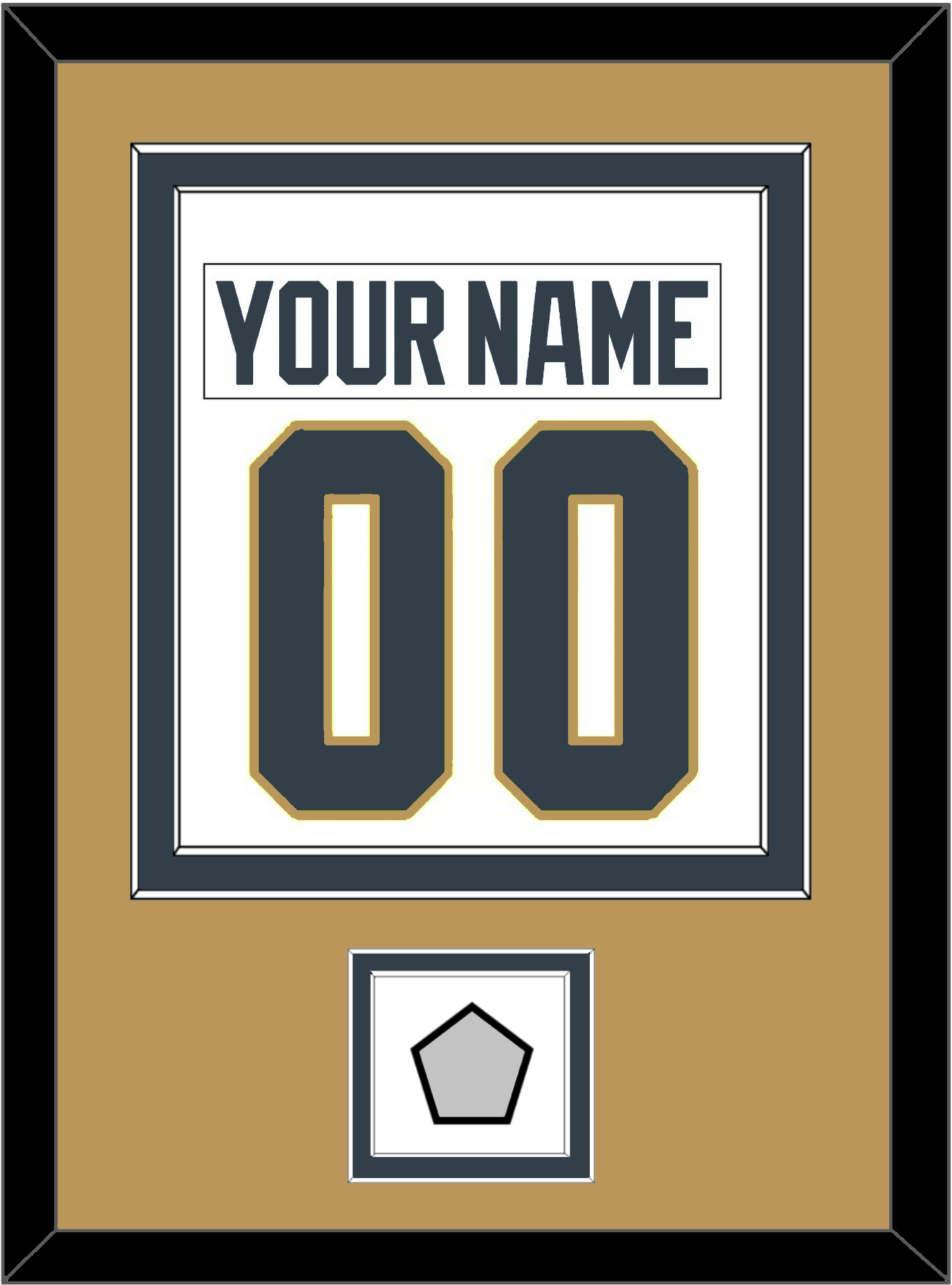 Vegas Nameplate & Number (Back) Combined, With 2023 Stanley Cup Champions Patch - Road White - Signature Tier 4