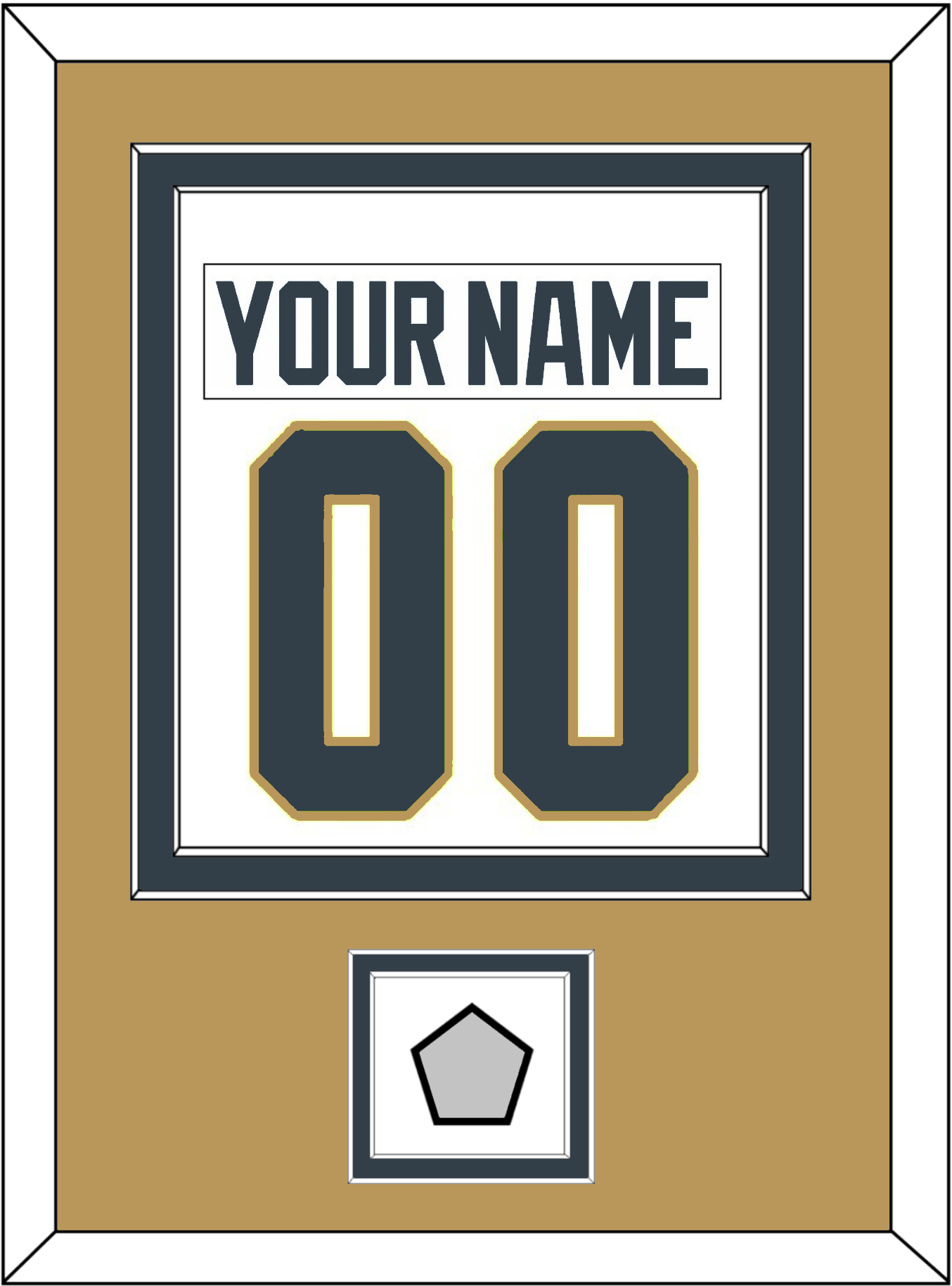 Vegas Nameplate & Number (Back) Combined, With 2023 Stanley Cup Finals Patch - Road White - Signature Tier 4
