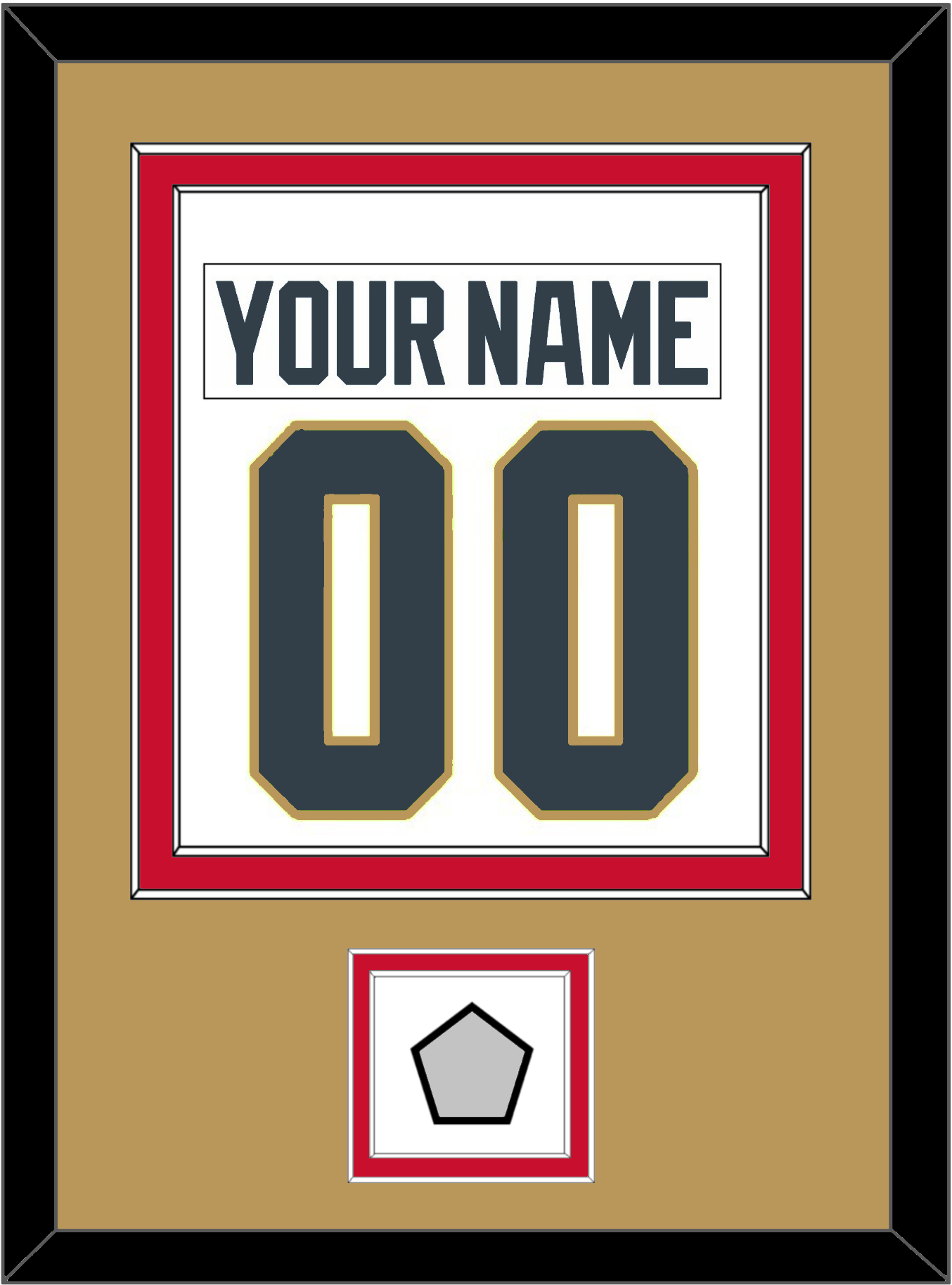 Vegas Nameplate & Number (Back) Combined, With 2023 Stanley Cup Champions Patch - Road White - Signature Tier 5
