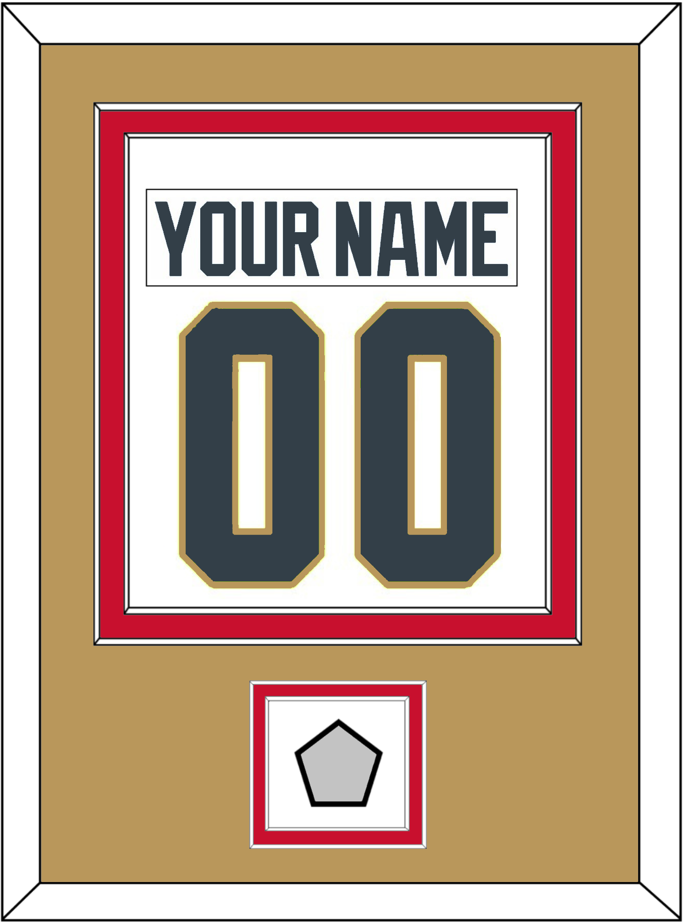 Vegas Nameplate & Number (Back) Combined, With 2023 Stanley Cup Champions Patch - Road White - Signature Tier 5