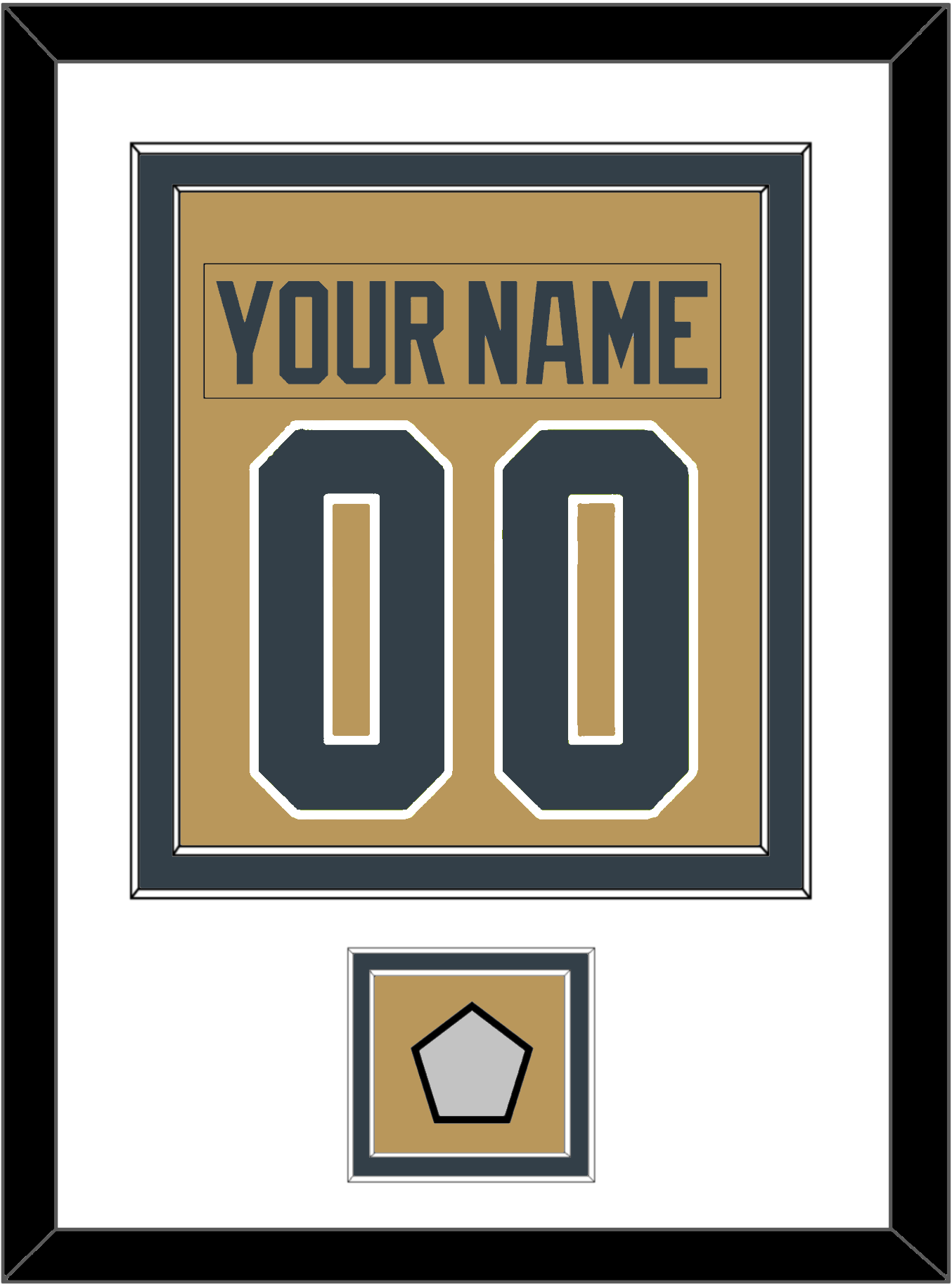 Vegas Nameplate & Number (Back) Combined, With 2023 Stanley Cup Finals Patch - Alternate Gold - Signature Tier 1