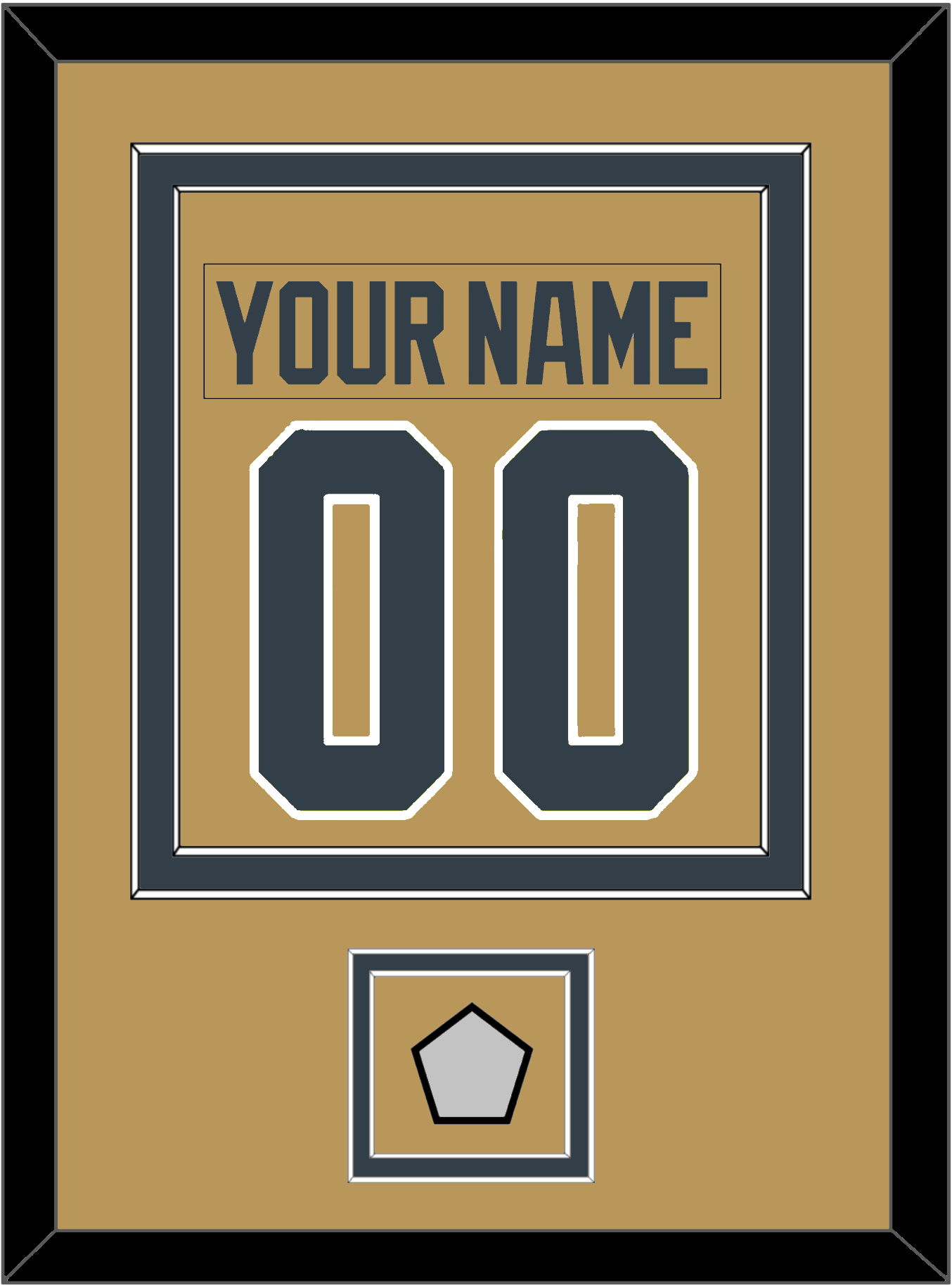 Vegas Nameplate & Number (Back) Combined, With 2023 Stanley Cup Finals Patch - Alternate Gold - Signature Tier 2