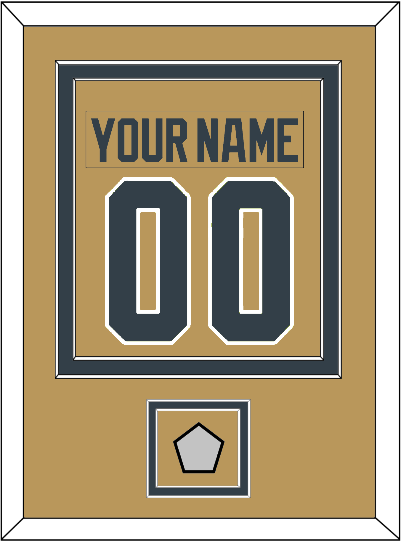 Vegas Nameplate & Number (Back) Combined, With 2023 Stanley Cup Champions Patch - Alternate Gold - Signature Tier 2