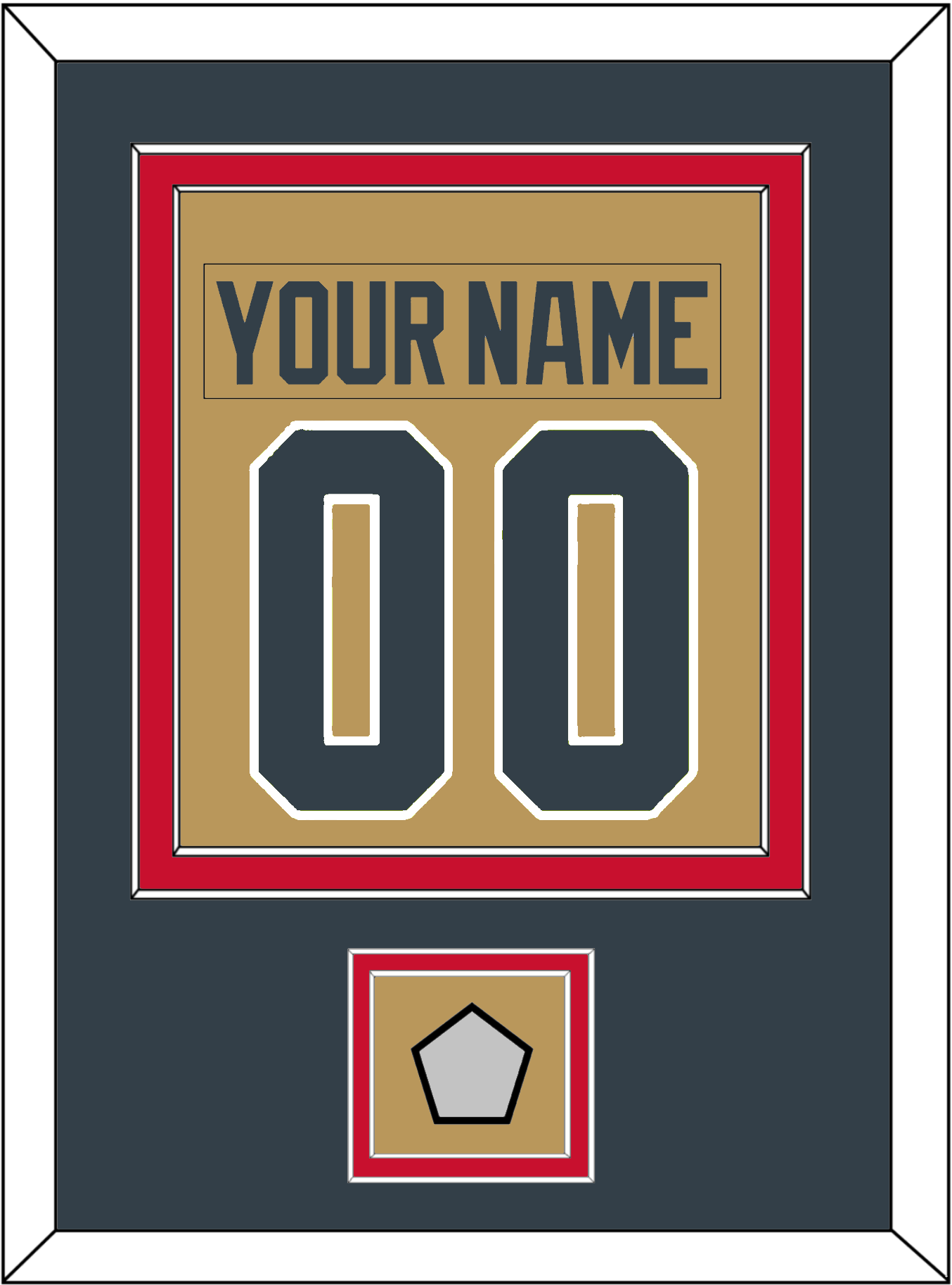 Vegas Nameplate & Number (Back) Combined, With 2023 Stanley Cup Champions Patch - Alternate Gold - Signature Tier 3