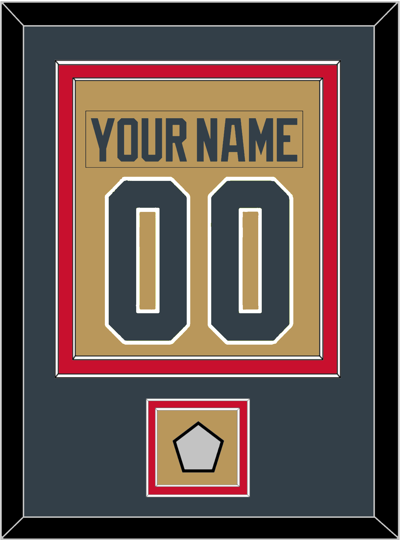 Vegas Nameplate & Number (Back) Combined, With 2023 Stanley Cup Champions Patch - Alternate Gold - Signature Tier 3